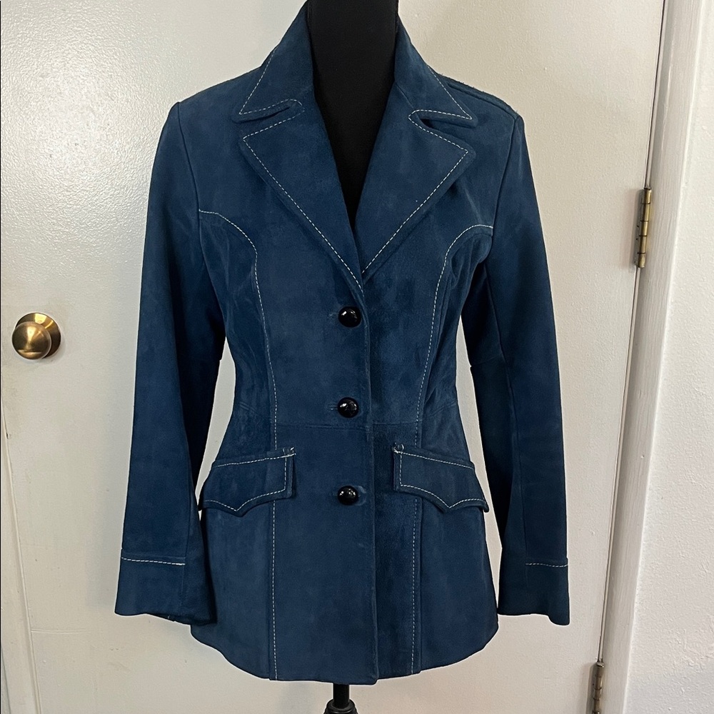 Ms. Pioneer Vintage Suede Blazer Coat
